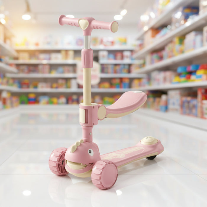 Dinosaur Theme 2 in 1 Foldable Scootie