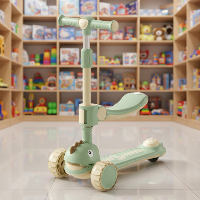 Dinosaur Theme 2 in 1 Foldable Scootie