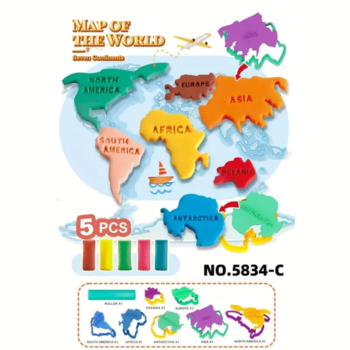 World Map Shape Play Dough