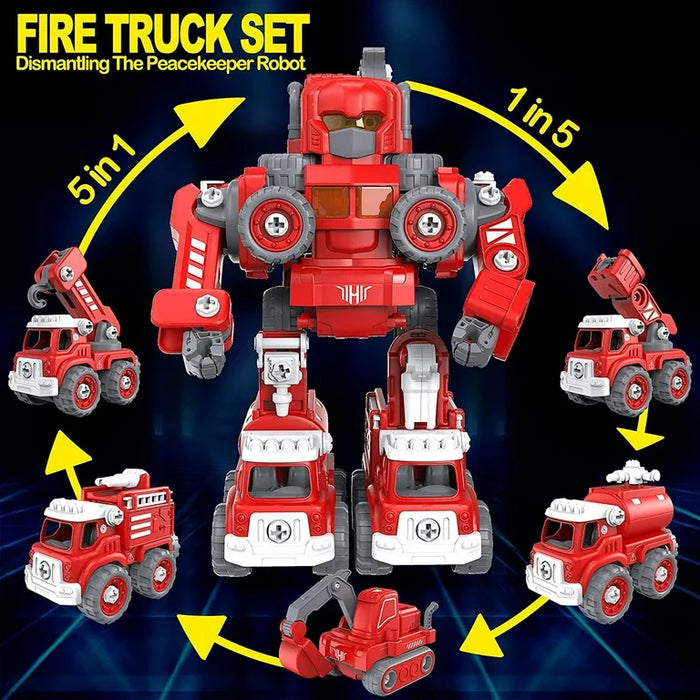 5 in 1 Fire Fighting Truck Set