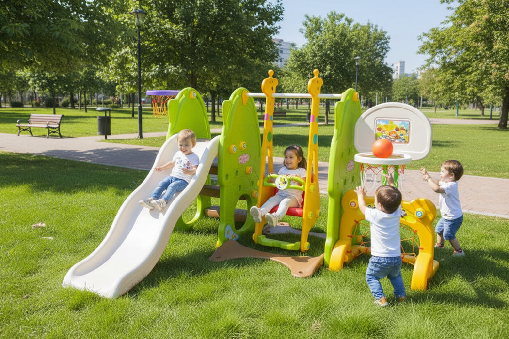 5-in-1 Dino Swing & Slide Play Set