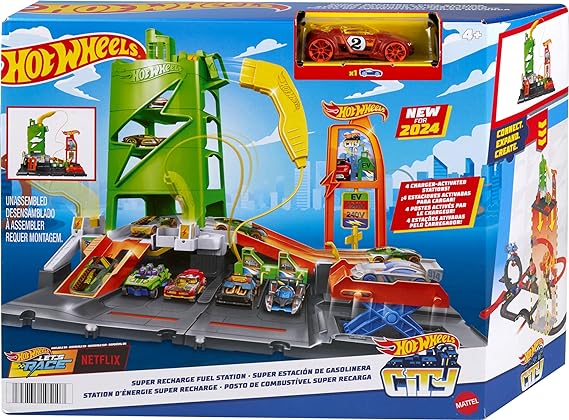 Hot Wheels City Super Recharge Fuel Station Playset