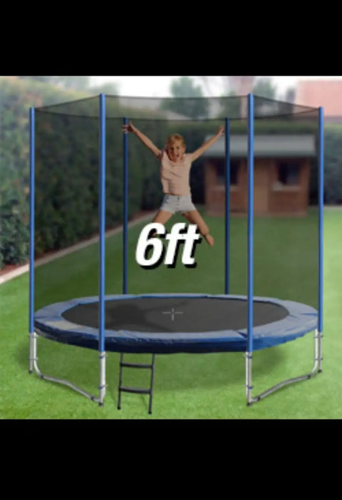 Round Trampoline with an Enclosure & Ladder