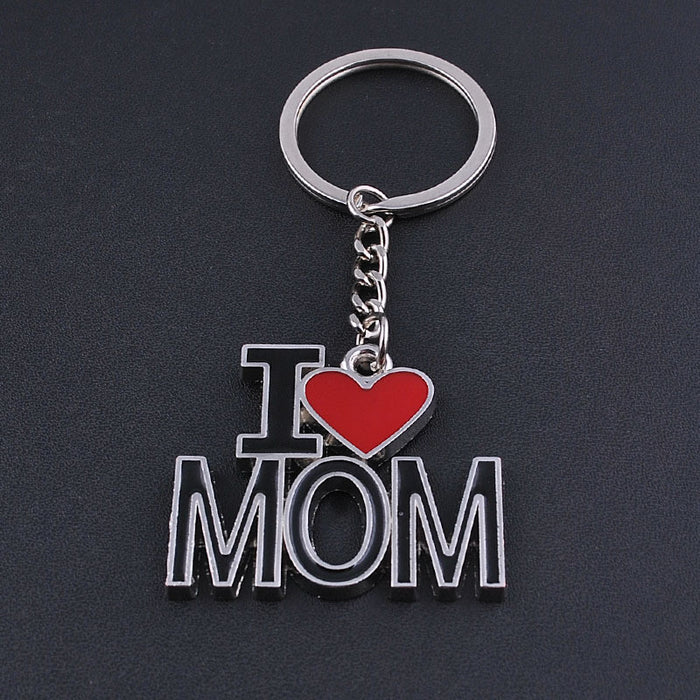 I Love Mom Metal Key Chain Key Rings