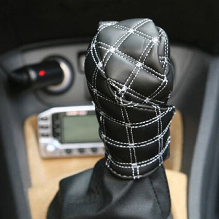 Faux Leather Hand Brake Shift Knob Cover Gear Case