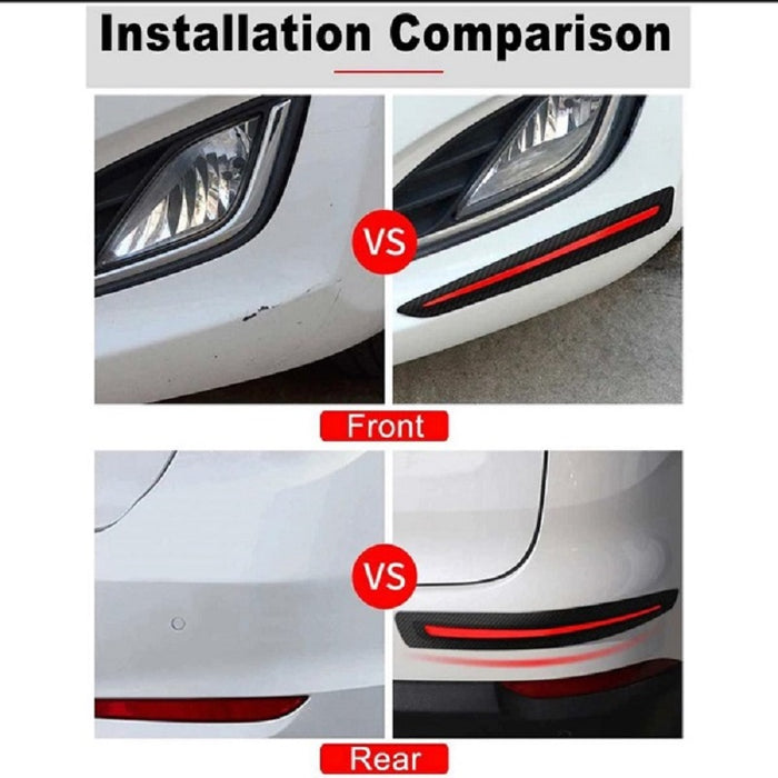Pack of 2 Car Universal Front Rear Carbon Fibre Bumper Air Guard