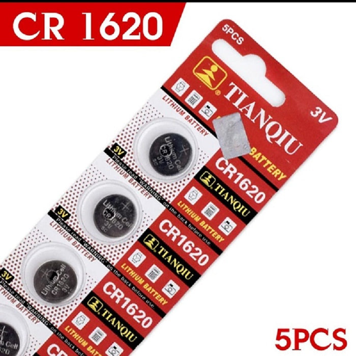 Pack of 5 CR1620 Lithium Coin Button Battery Cell