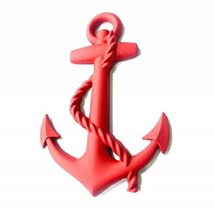 Anchor 3D Car Decoration Sticker Metal Logo Red