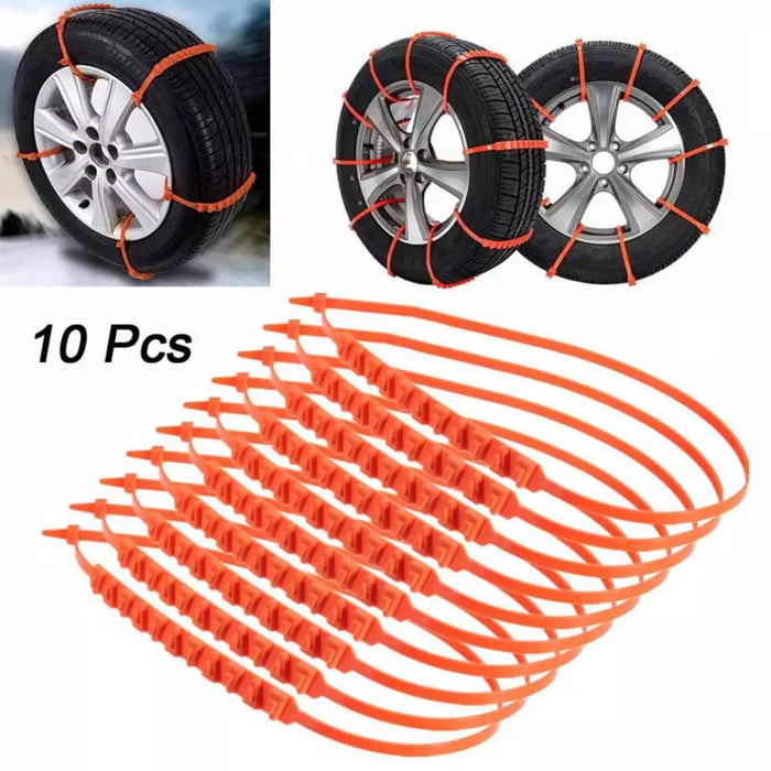Pack of 10 Anti-Skid Emergency Snow Wheel Chain