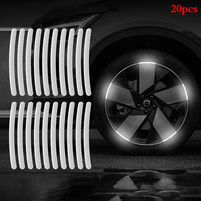 Pack of 20 Car Wheel Hub Reflective Stikcer Tire Rim