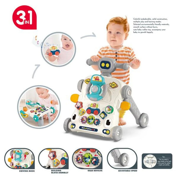 5 In 1 Multifunctional Baby Push Walker Toys Activity Musical Baby Walker