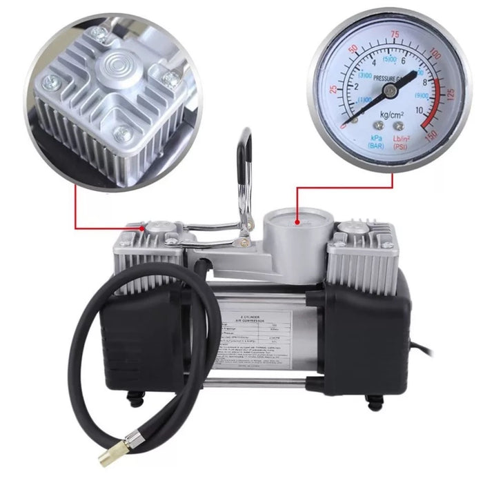 Car Dual Cylinder Air Pump 150W Air Pump Car Toolbox