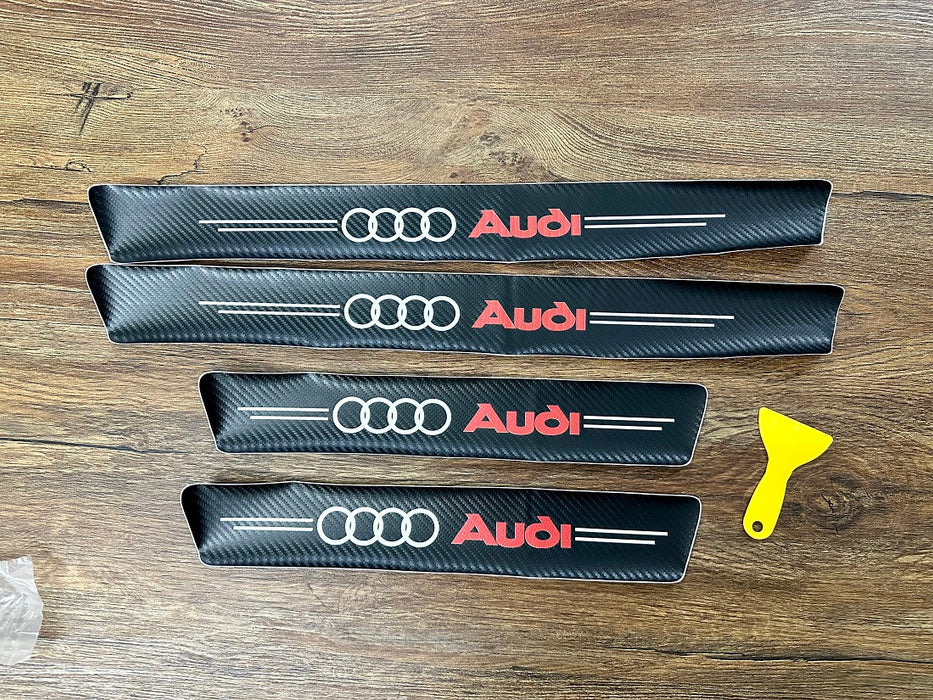 Pack of 4 Car Carbon Fiber Anti Stepping Protection Stickers AUDI