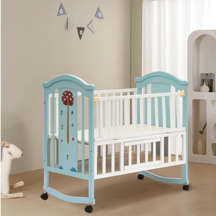 Modern Mashroom Wooden Baby Cot