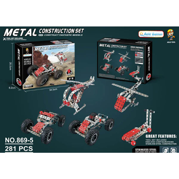 Metal Construction Set Pack of 281 Pieces