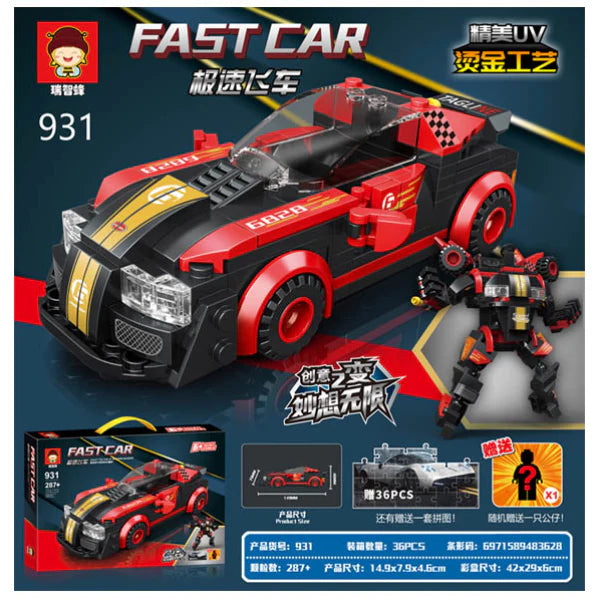 Transformer Racer Car Building Blocks