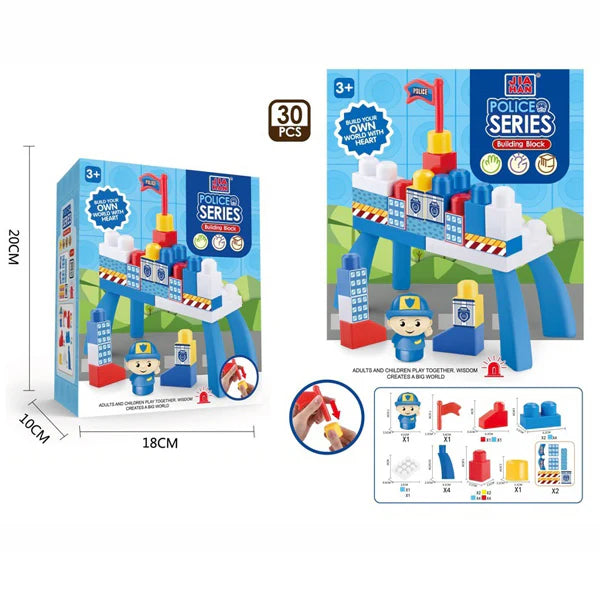 Police Theme Building Blocks 30 Piece
