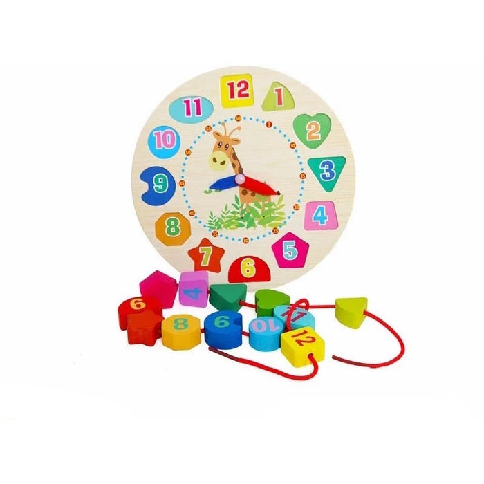 Wooden Clock Puzzle Toy