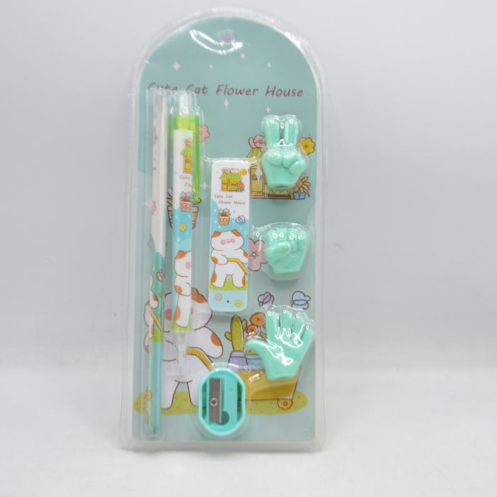 Cute Cat Flower Stationary Set