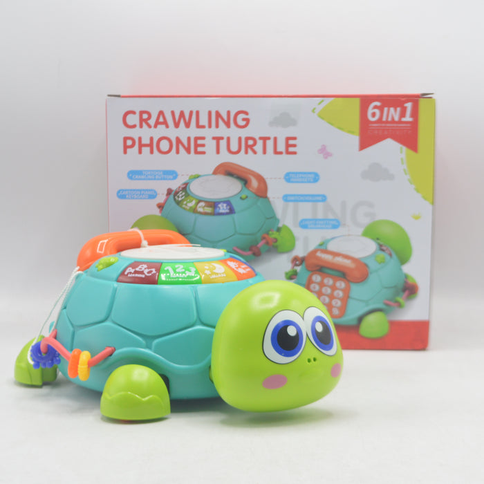 6 in 1 Crawling Phone Turtle with Light & Sound