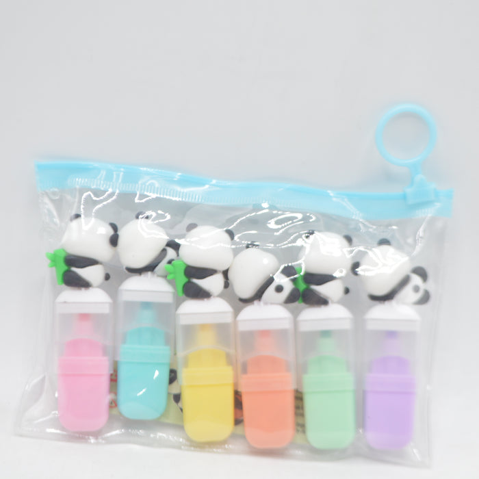 Cute Panda Theme Highlighters 6 Pieces