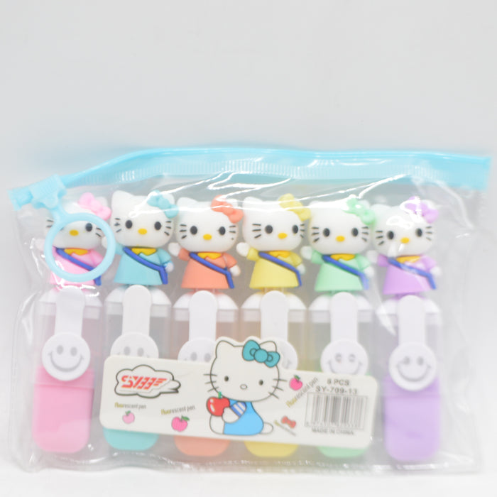 Hello Kitty Theme Highlighters 6 Pieces