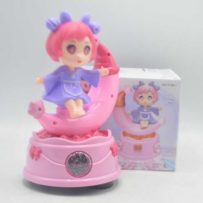 Beautiful Princess with Rotating Moon