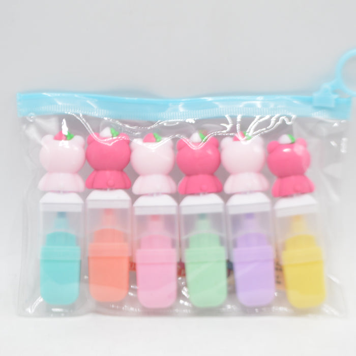 Cute Teddy Bear Theme Highlighters 6 Pieces