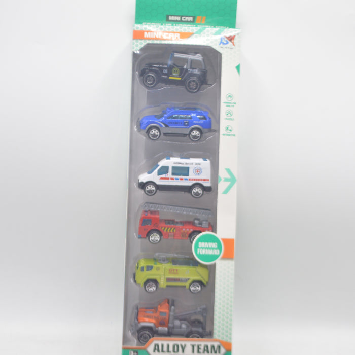 Alloy Team Mini Car Pack of 6