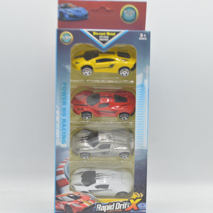 Rapid Drift Diecast Racing Car Pack of 4