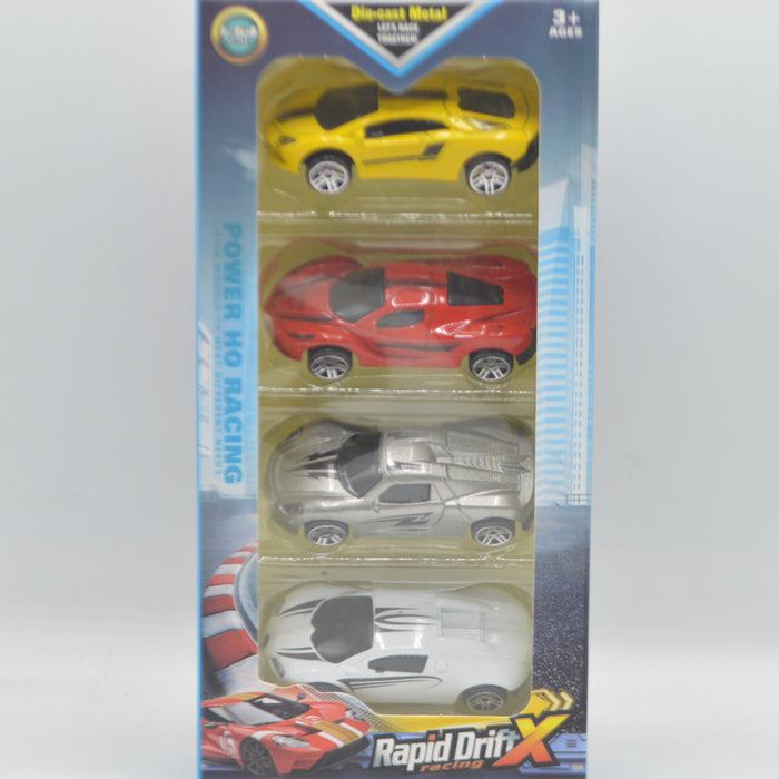 Rapid Drift Diecast Racing Car Pack of 4