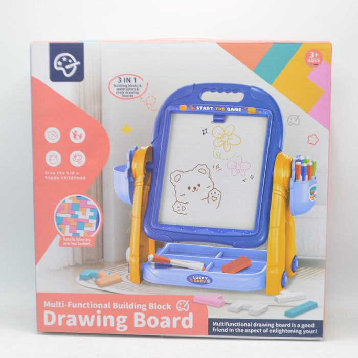 3 in 1 Building Blocks & Drawing Board