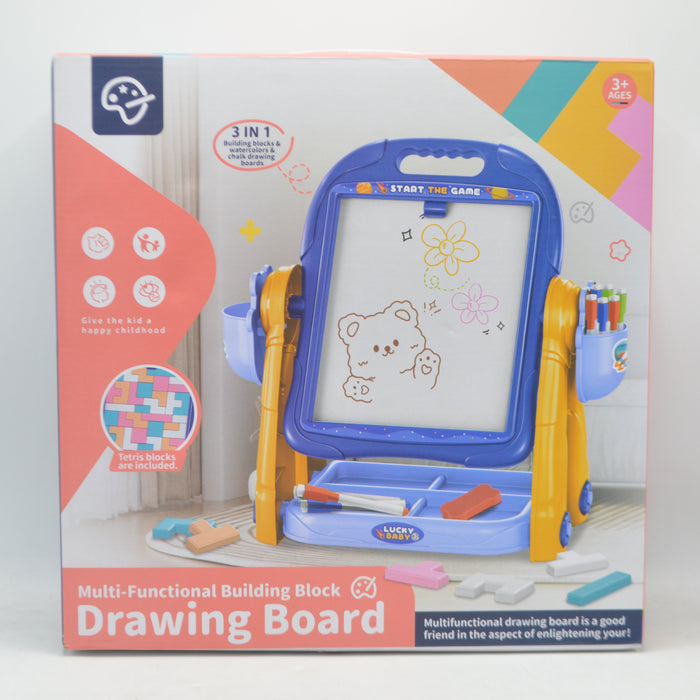 3 in 1 Building Blocks & Drawing Board