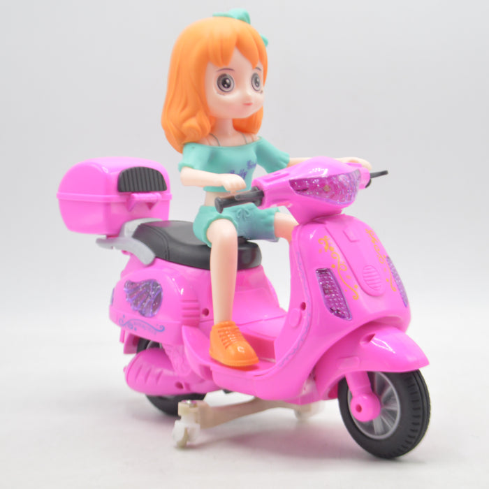Doll Ride On Motorbike With Light And Sound