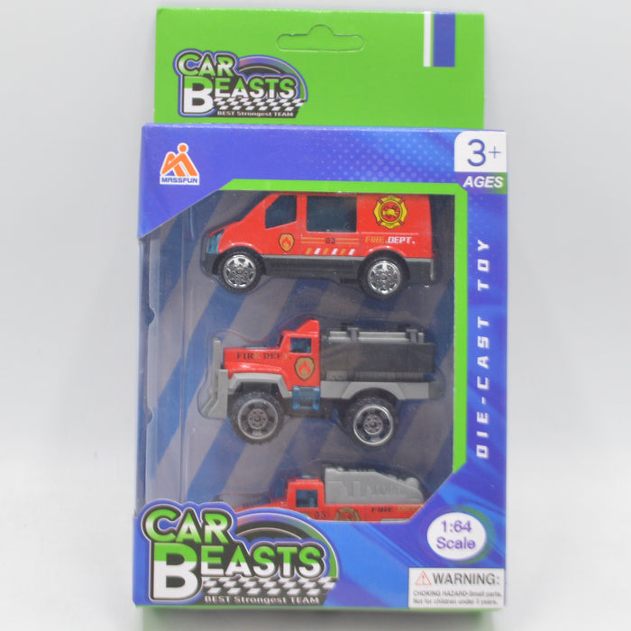 Diecast Fire Car Beasts 3 Pieces