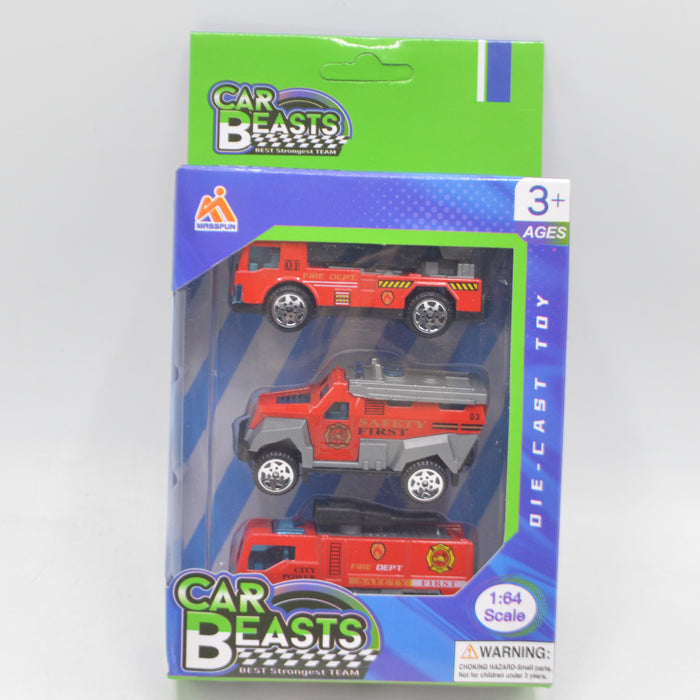 Diecast Fire Car Beasts 3 Pieces