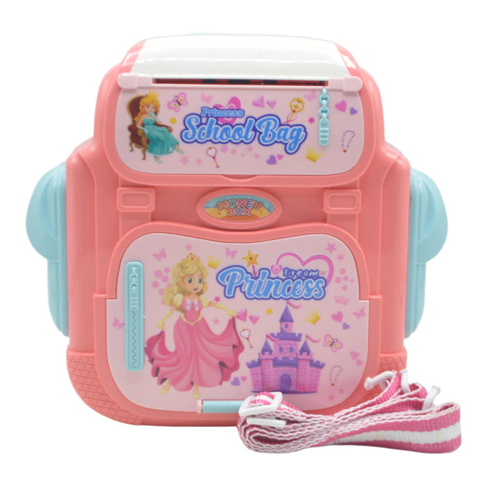 Princess Theme School Bag Money Box