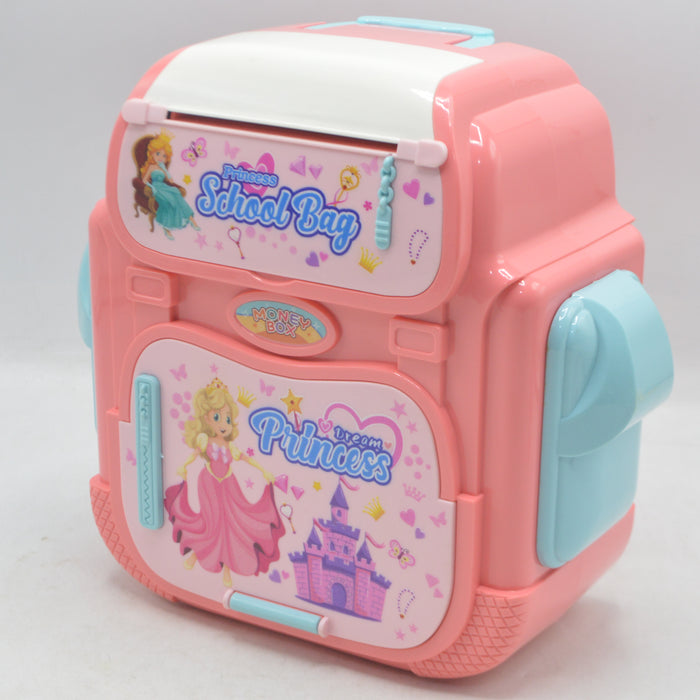 Princess Theme School Bag Money Box