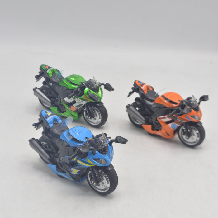 Die-Cast Metal Body Heavy Bike Assorted Colors