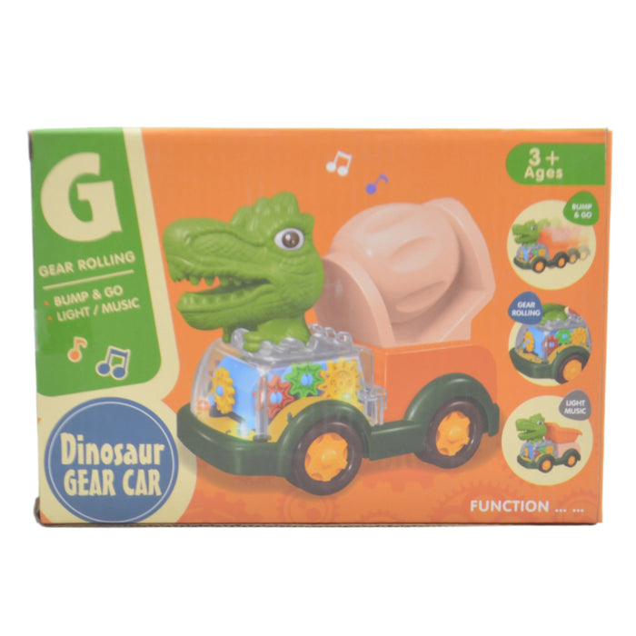 Musical Dinosaur Gear Car with Light & Music