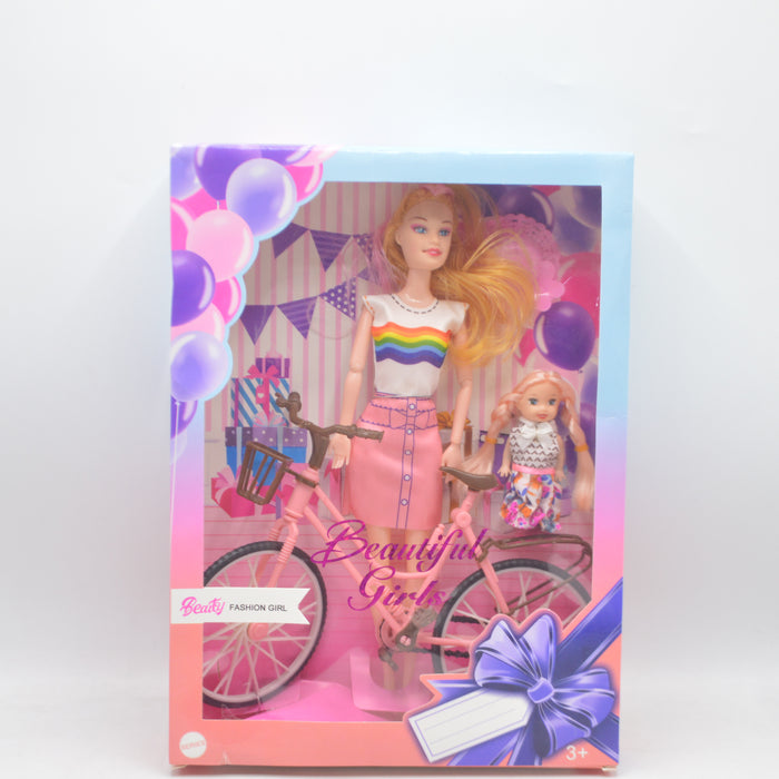 Stylish Fashionable Dolls with Cycle