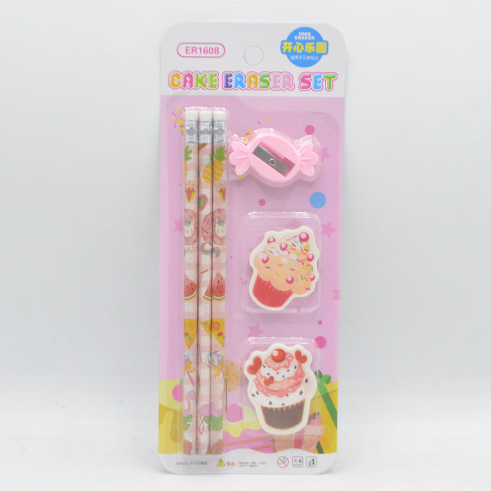 Cake Eraser with Pencil