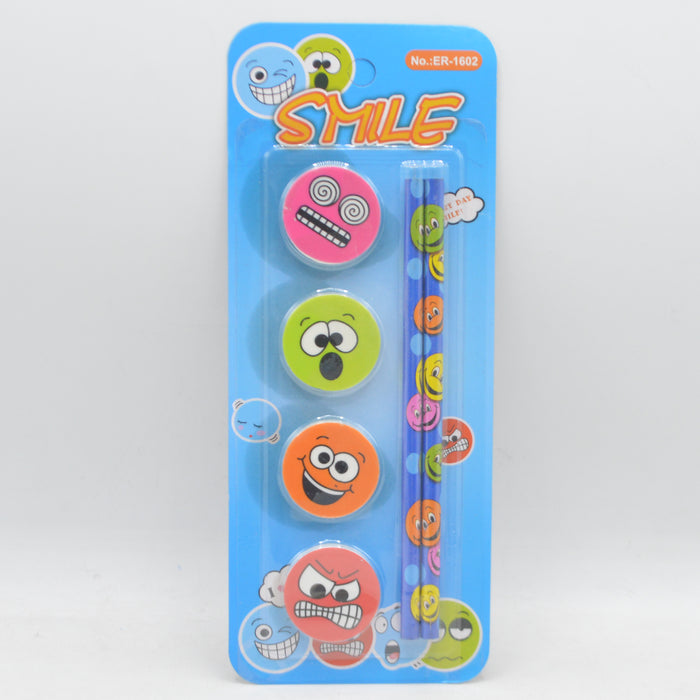 Smile Face Pencil with Eraser