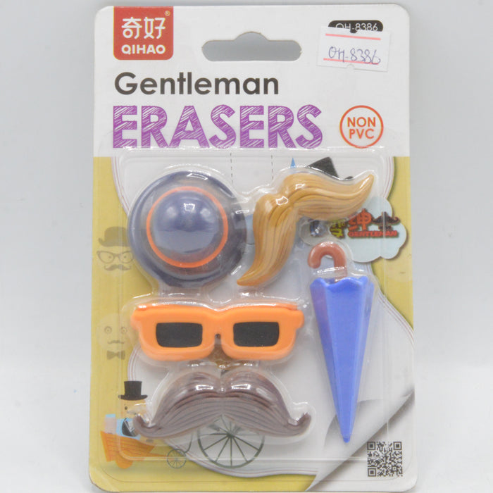 3D Gentleman Theme Eraser Pack Of 5