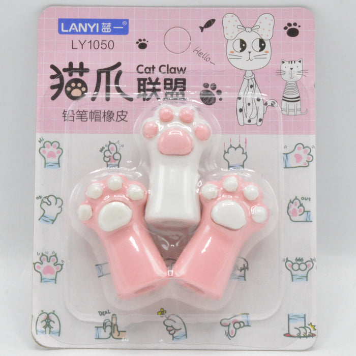 3D Cat Foots Theme Eraser Pack Of 3