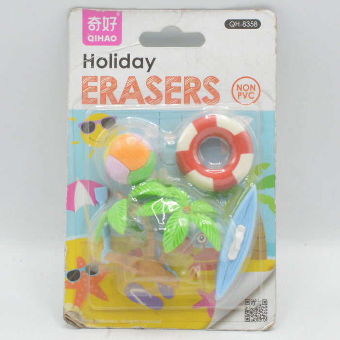 3D Holiday Theme Eraser Pack Of 4