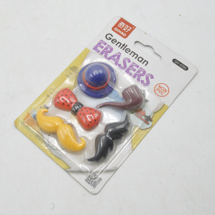 3D Gentleman Theme Eraser Pack Of 5
