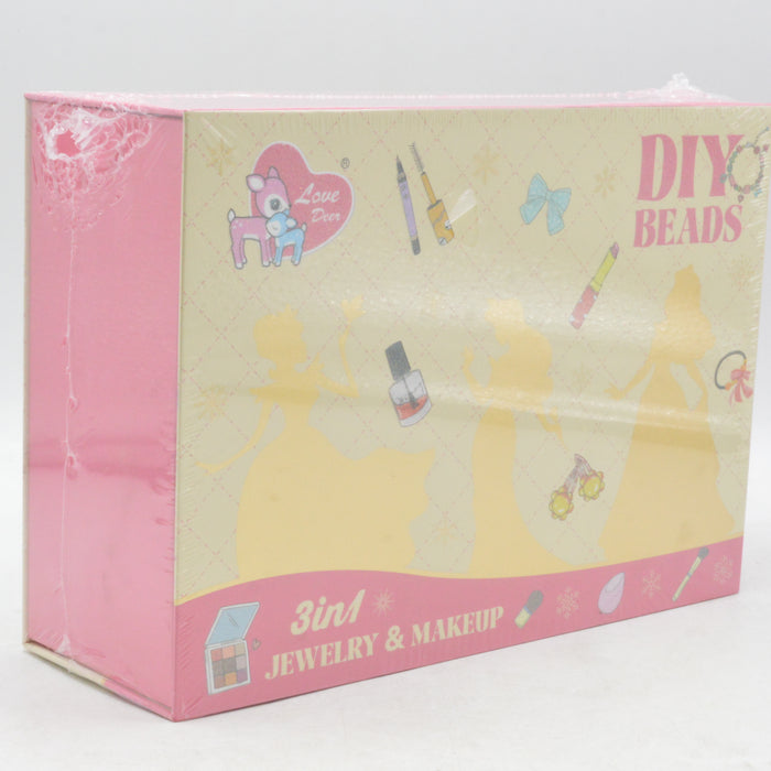 3 in 1 DIY Beads Jewelry & Make Up Box