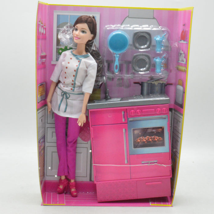 Reaniay Doll With Kitchen Accessory