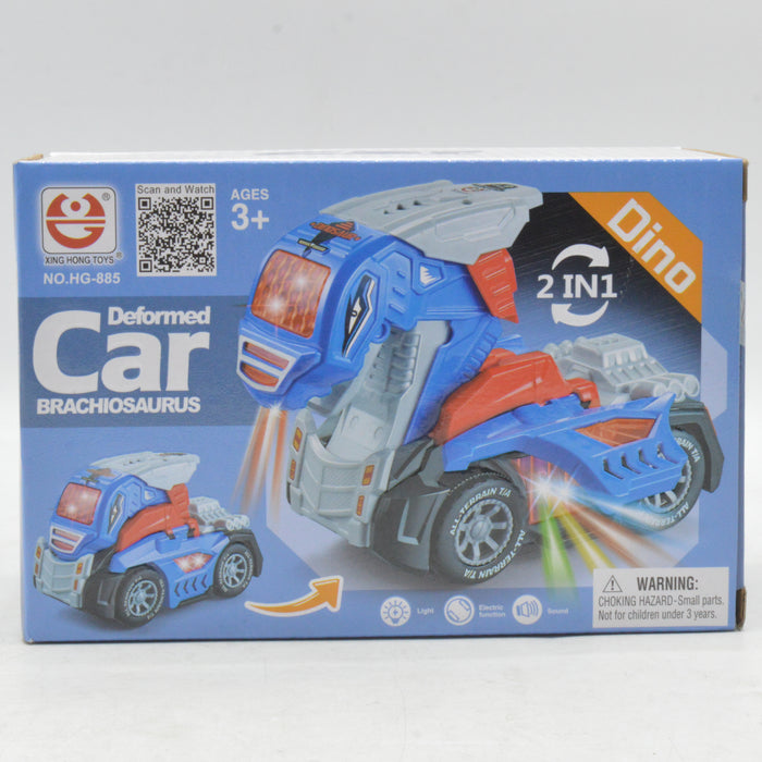 2 in 1 Deformed Dino Car With Light & Music